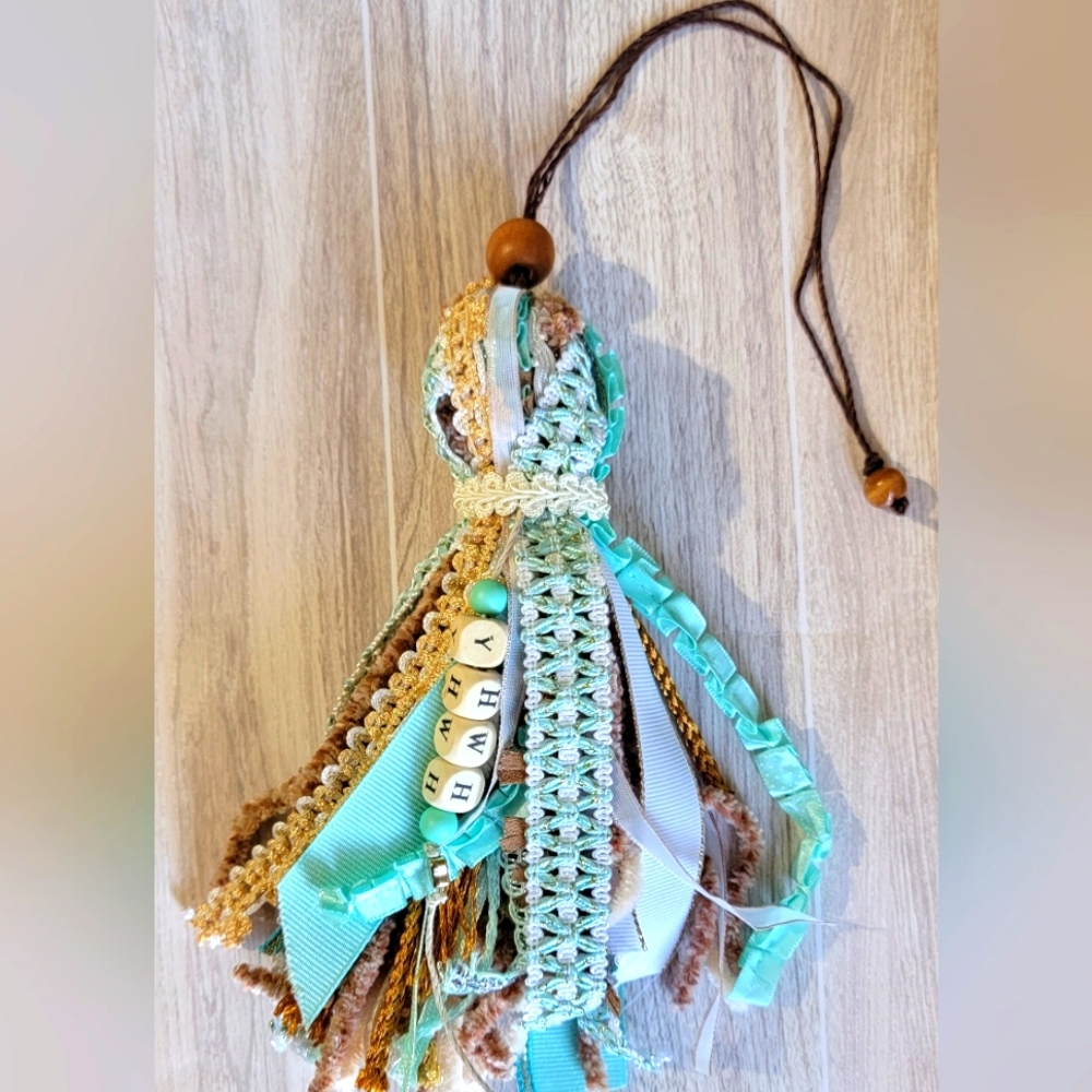 Handmade Tassel Bookmark with Beads and Letters